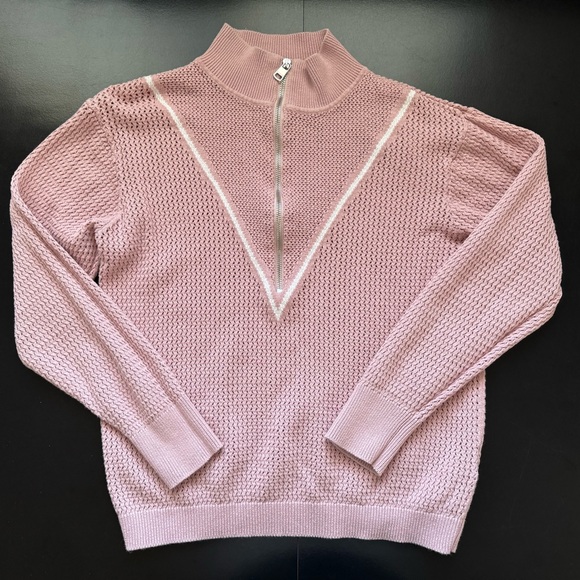 Varley Sweaters - Varley Half-Zip knit Sweater pale mauve